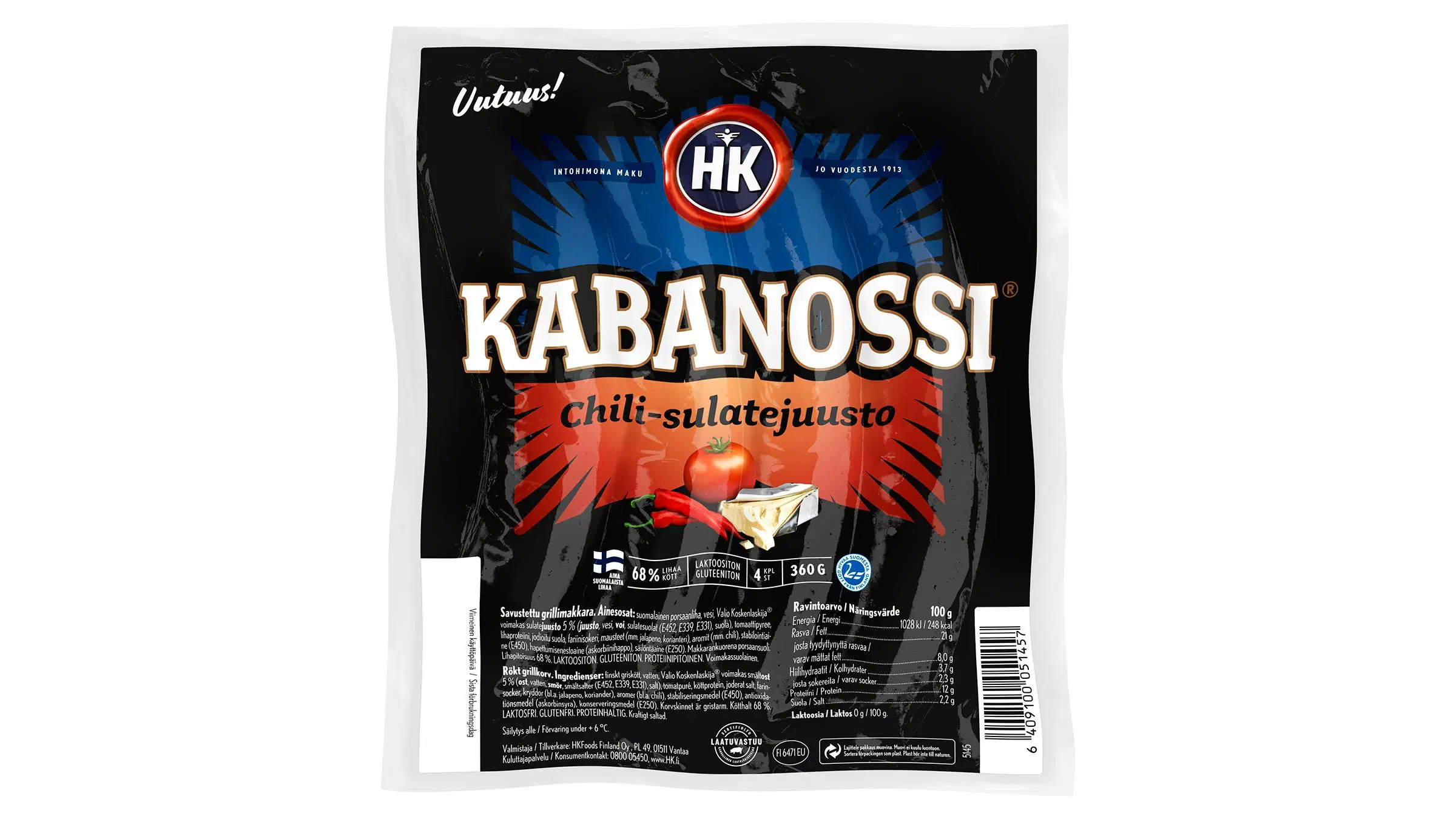 HK Kabanossi chili-sulatejuusto