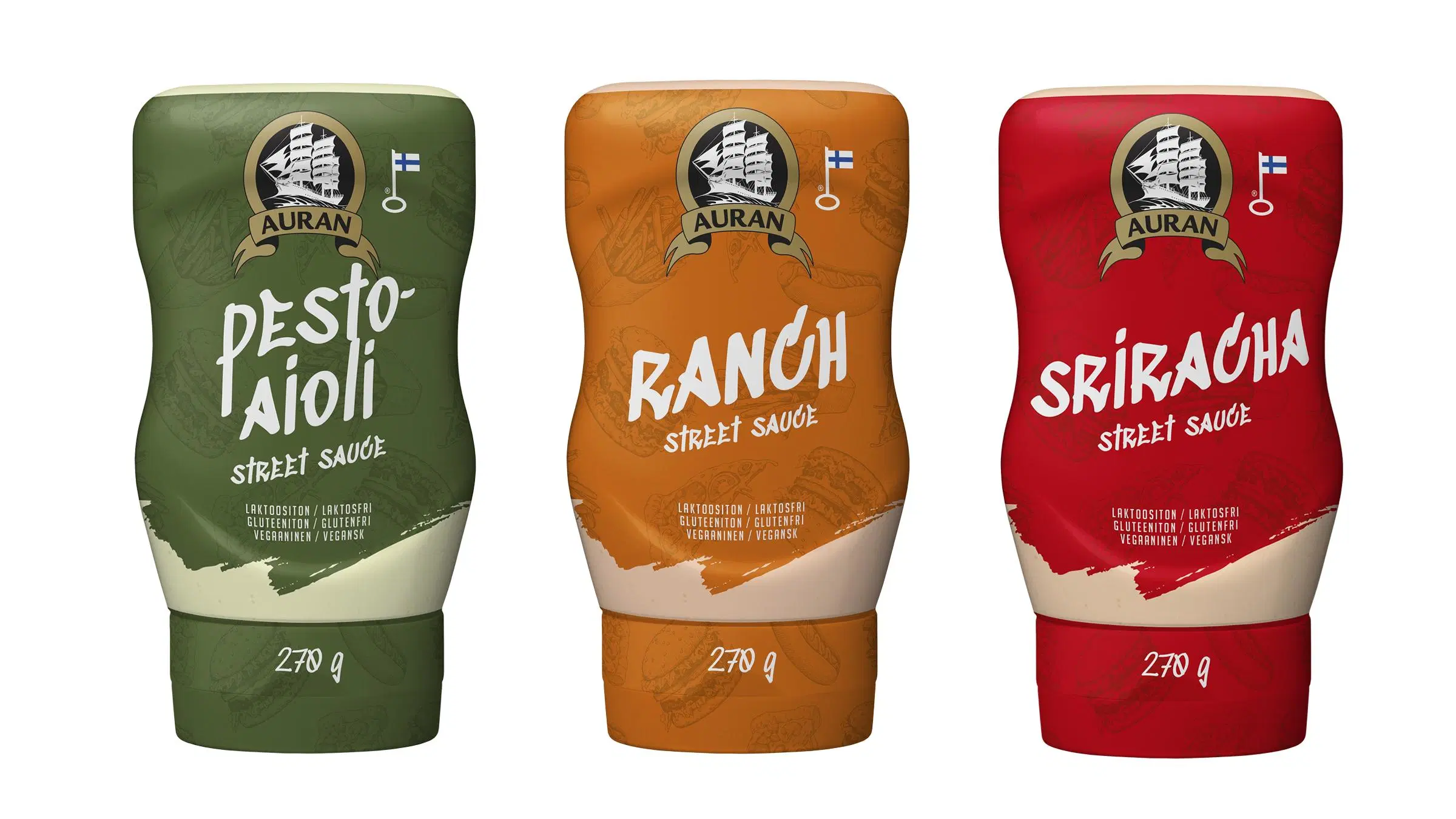 Auran street-kastikkeet