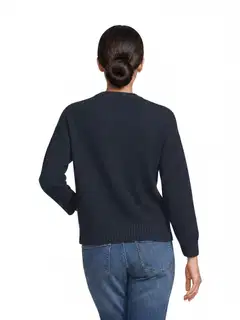House naisten neule Fluffy-O - Dark blue - 3