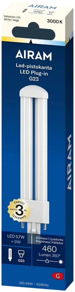 Airam Led pistokanta TC-S opaali 5,7W G23 460lm 3000K, box - 2