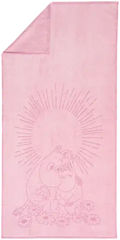 Moomin Arabia Muumi kylpypyyhe 70x140  Sydänkäpyset. v.pun.GOTS - 1