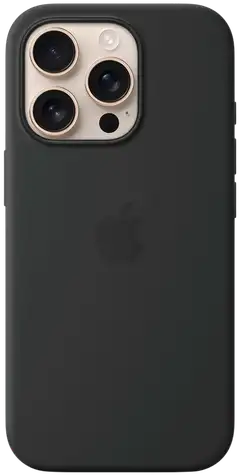 Apple iPhone 16 Pro silikoni suojakuori  - Black - 1
