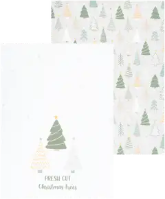 House keittiöpyyhe 2 kpl Christmas trees beige - 1