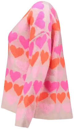 Hailys naisten neuletakki Sa44nna - beige/pink heart - 2