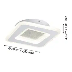 EGLO kattovalaisin Macchioni LED 12W 20x20 cm valkoinen - 4