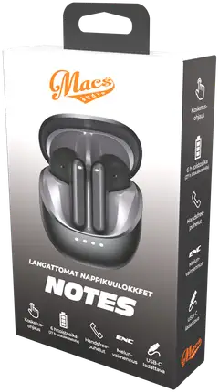Macs langattomat nappikuulokkeet Notes musta - 1