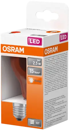 OSRAM LED-värilamppu Star Decor 2,5W oranssi 160lm E27 lasi - 2