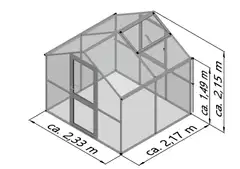 Kreative Gartentechnik kasvihuone Rose II 5,06 m2 antrasiitinharmaa - 2