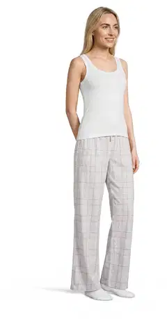 Actuelle naisten flanelliyöhousut 212A382609 - Beige check - 4