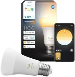 Philips Hue LED-lamppu 8.1W A60 E27 1000-20000K 1100LM lämmin valkoinen - 2