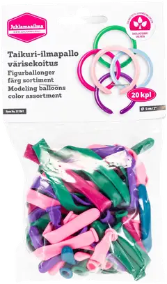 Taikuri-ilmapallo värisekoitus 20 kpl/pss - 2