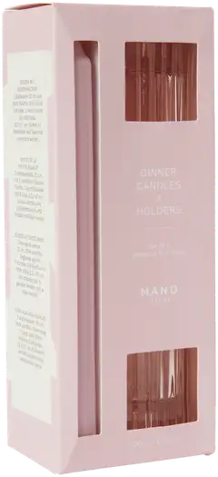 MANO ATELIER Lahjasetti kynttilänjalka ja kynttilä 2 kpl/pkt, vaaleanpunainen - 4