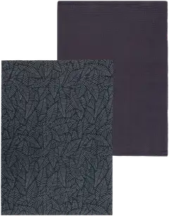 House keittiöpyyhe Outline leaves 2-pack tummanharmaa - 1
