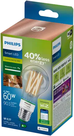 Philips Smart Lighting LED-filamenttilamppu 4.3W A60 E27 2700-6500K 903lm tunable white - 3