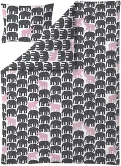 Finlayson pussilakanasetti Elefantti Vapaa 150X210 harmaa-vaal.punainen - 1