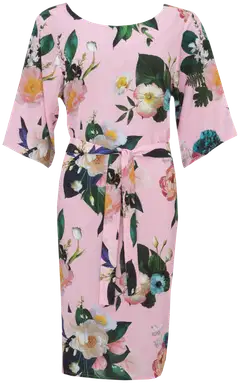 Garden by Uhana naisten Petal kukallinen mekko, väljä istuvuus, vajaalla hihanpituudella - Mids light pink - 1