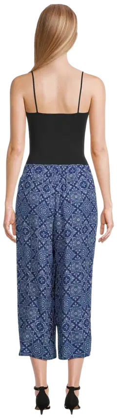 TEX naisten kuviolliset culottes-housut I283361 - NAVY 2 - 3