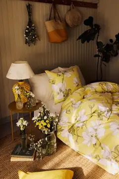 Finlayson satiini pussilakanasetti Magnolia 150X210+50X60 keltainen - 2