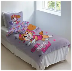 Paw Patrol lasten pussilakanasetti 120x160+40x60 cm lila - 3