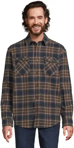 House miesten ruutupaita flanellia 194H292601 - Brown check - 1