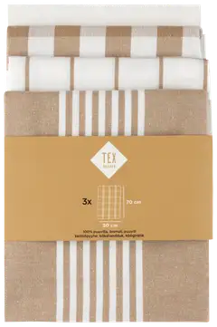 Tex Home keittiöpyyhe Stripes 3kpl beige - 5