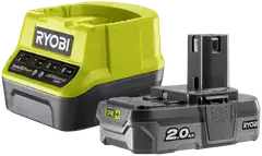 Ryobi 18V akku 2,0 Ah ja laturi ONE+ RC18120-120 - 1