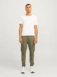 JJ Rebel miesten reisitaskuhousut JREBMICHAEL - Olive Night - 7