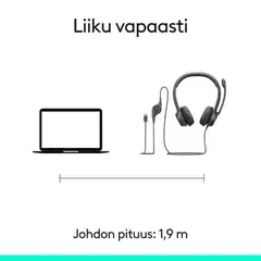Logitech H390 USB-C headset musta - 10