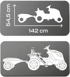 Smoby XL polkutraktori ja peräkärry, vihreä - 3