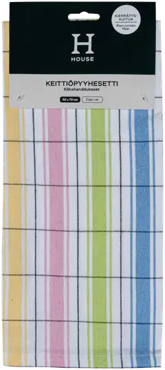 House keittiöpyyhe Pastelli-raita 2 kpl 50x70 cm - 2