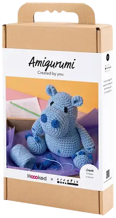 Amigurumi Askartelusetti, Virtahepo, sininen, vaaleansininen, 1pkk/ 1 pkt - 3