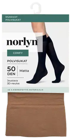 Norlyn naisten polvisukat Comfy Opaque 50 den - Powder - 1