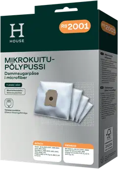 House RB2001 pölypussi 4 kpl + moottorisuodatin - 1
