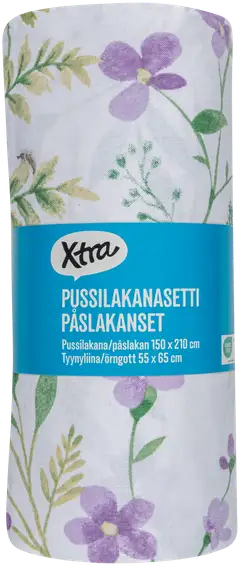 Xtra pussilakanasetti Wild Flowers 150x210 cm liila - 2