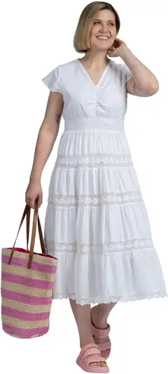 Margaux Riviera naisten midimekko MR-360 - WHITE - 6