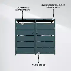 Fornorth roskakatos premium 139x82x121cm - 2