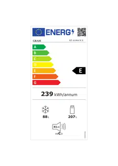 Gram jääkaappipakastin KF 411864 NX teräs - 3
