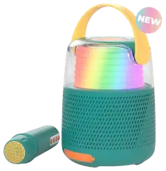 MOB karaokesetti Bluetooth kaiuttimella ja langattomalla mikrofonilla KS-80 vihreä - 1