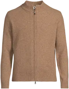 WKLY. miesten pehmeäpintainen vetoketjullinen neuletakki 195W362671 - brown melange - 2