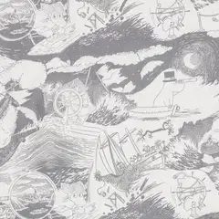 Moomin Arabia Muumi tyynyliina 50x60cm Purjehdus harmaa GOTS - 2