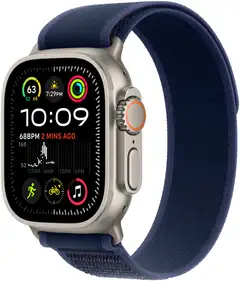 Apple Watch Ultra 2 GPS + Cellular 49mm luonnontitaani kotelo, Blue Trail Loop ranneke - S/M - MX4J3KS/A - 2