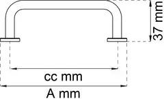 Habo kalustevedin Lilly c/c 96 mm musta - 2