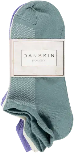 Danskin naisten treenisukat 545DNO2401 3-pack - Green/lilac/off-white - 2