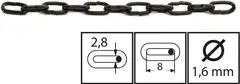 Habo koristeketju 700-2 musta 2m - 1