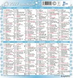 Ajasto seinäkalenteri Seinäalmanakka/Väggalmanackan - 3