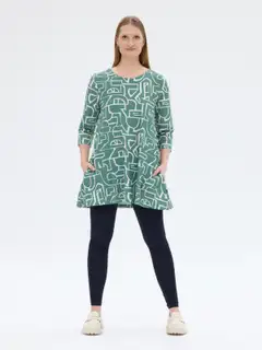 RATIA® N.trikootunika Pisara Kartta - vihreä/kerma - 3