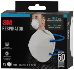 3M™ hiukkassuojain 8810, FFP2, ei venttiiliä, 3 kpl/pakkaus - 6
