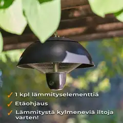 Fornorth Terassilämmitin kattoon 1500W etäohjaus, musta - 8