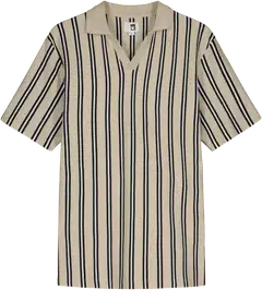 WKLY. miesten pikeepaita 195W042602 - Striped beige/black/white - 1