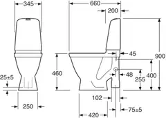 Gustavsberg wc-laite Nautic 1596 HF poisto oikea - 3